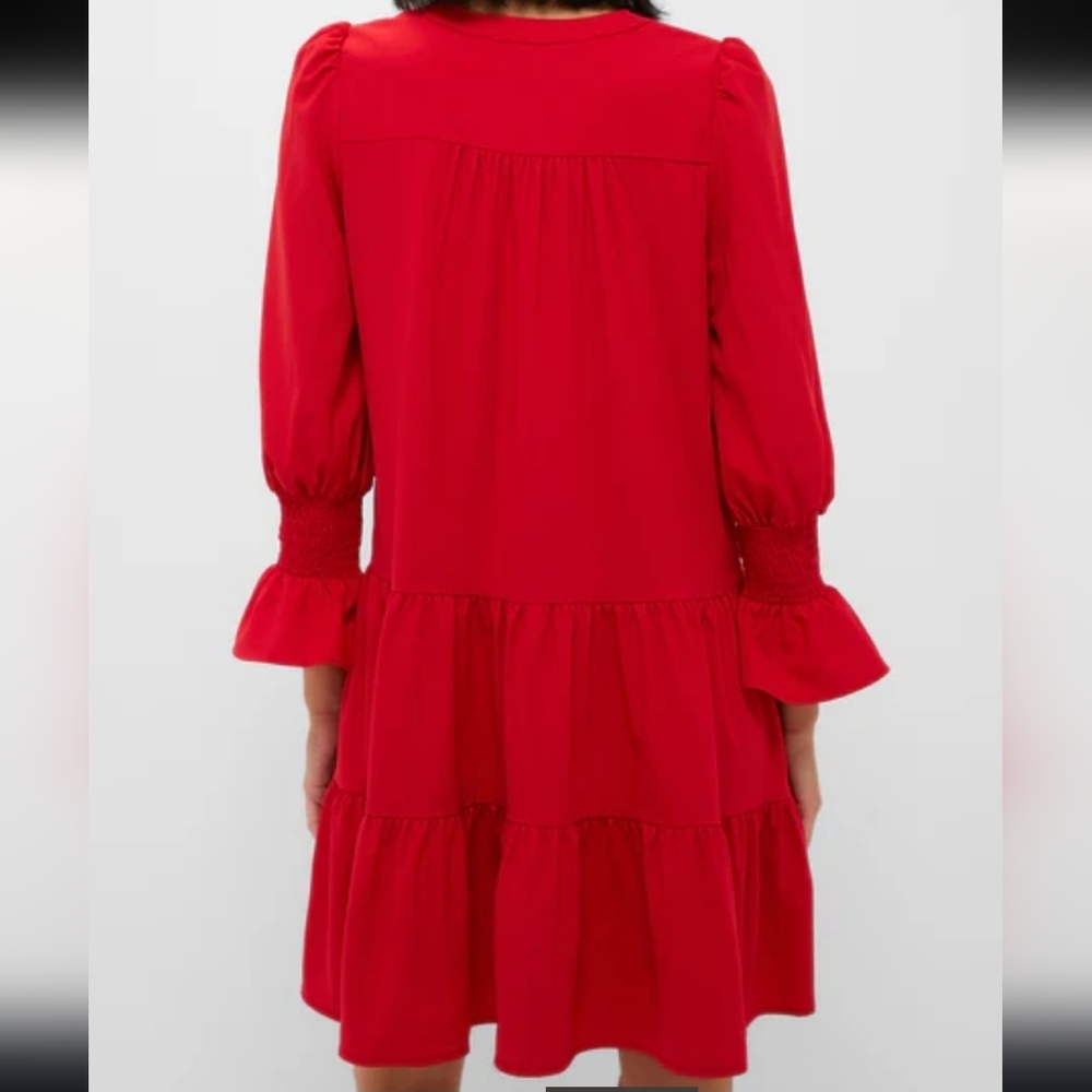 Red Crepe Kenzo Dress POMANDER PLACE TUCKERNUCK - Picture 3 of 5